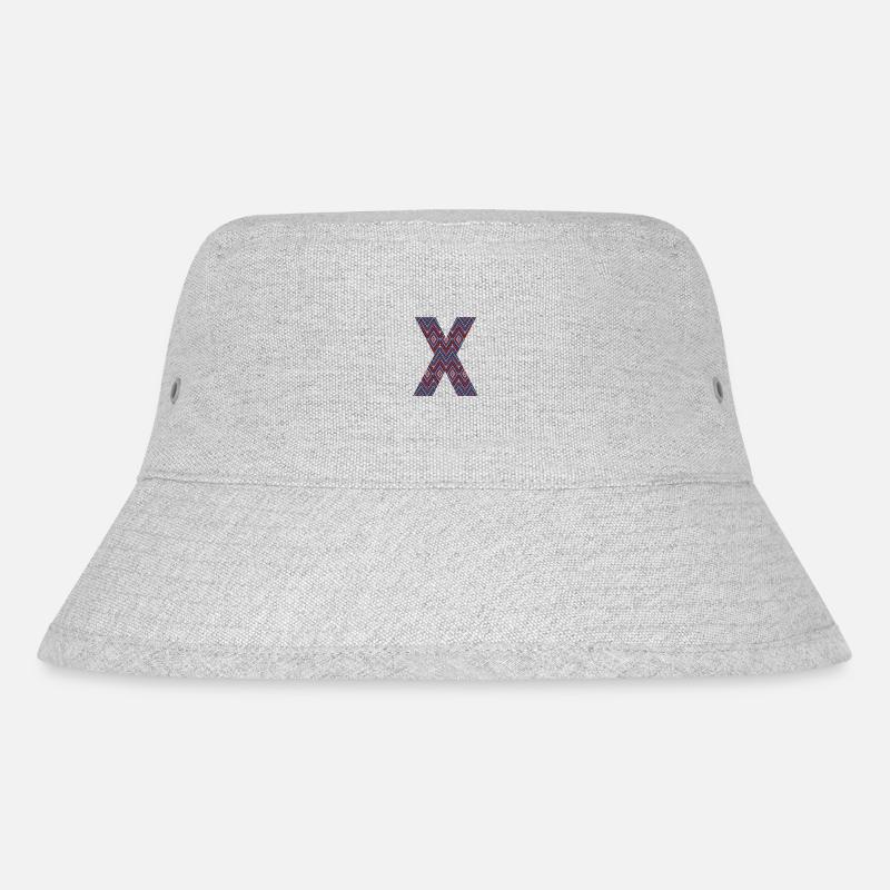 Monogram Letter X- geometric pattern - Stanley/Stella Recycled Bucket Hat - heather grey