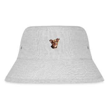 Chihuahua Hund Portrait Cartoon - Stanley/Stella recycelter Bucket Hat - Grau meliert - Vorne