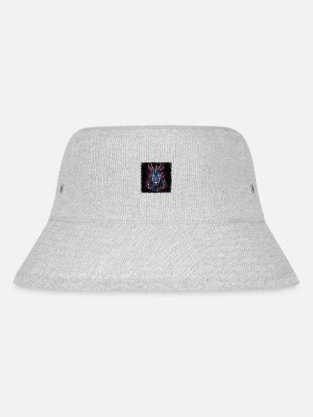 bday geek gift idea awesome horned happy - Stanley/Stella recycelter Bucket Hat - Grau meliert