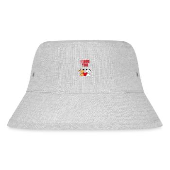 I LOVE YOU - HUNDE - HUND - LIEBE - HERZ - TIERE - Stanley/Stella recycelter Bucket Hat - Grau meliert - Vorne