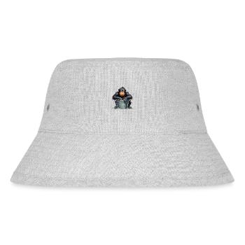 Affe sitzt im Wasserfass - Stanley/Stella recycelter Bucket Hat - Grau meliert - Vorne