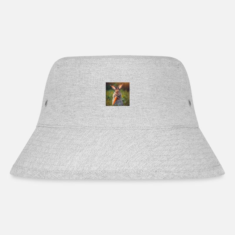 Kaninchen - Stanley/Stella recycelter Bucket Hat - Grau meliert