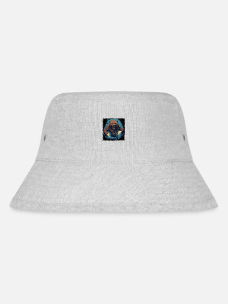 brown bear coati panda quote happy present mammal - Stanley/Stella recycelter Bucket Hat - Grau meliert