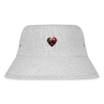 Herz gegen Verstand - Stanley/Stella recycelter Bucket Hat - Grau meliert - Vorne