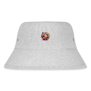 T-Shirts with a psychedelic flower pattern - Stanley/Stella Recycled Bucket Hat - heather grey - Front