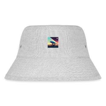 Leo das Chamäleon - Reptilien-Eidechsen-Illustrationskunst - Stanley/Stella recycelter Bucket Hat - Grau meliert - Vorne