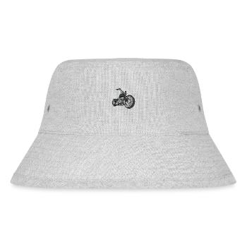 Schwarzer Chopper Grafik - Stanley/Stella recycelter Bucket Hat - Grau meliert - Vorne