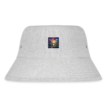 trippy Landschaft - Stanley/Stella recycelter Bucket Hat - Grau meliert - Vorne