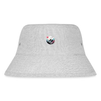 Japanischer Berg-, Wasser- und Pagodenszene - Stanley/Stella recycelter Bucket Hat - Grau meliert - Vorne