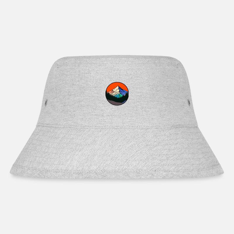 Berge im Sonnenrot - Stanley/Stella recycelter Bucket Hat - Grau meliert