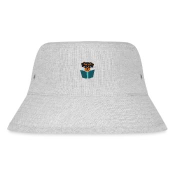 Buch Lesen Hunde Bücher Leser Buchliebhaber Hund - Stanley/Stella recycelter Bucket Hat - Grau meliert - Vorne