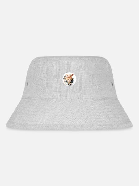Piggy drinks punch - Stanley/Stella Recycled Bucket Hat - heather grey