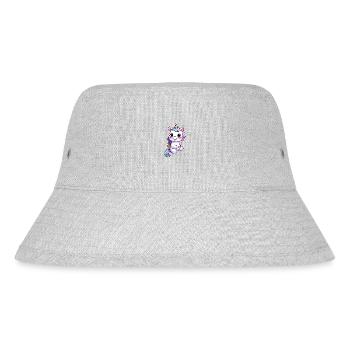 Einhorn Mädchen Einhörner Fabeltier Unicorn - Stanley/Stella recycelter Bucket Hat - Grau meliert - Vorne