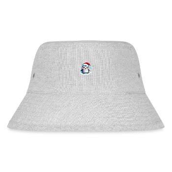 Weihnachten Geschenk weihnachtlich Pinguin - Stanley/Stella recycelter Bucket Hat - Grau meliert - Vorne