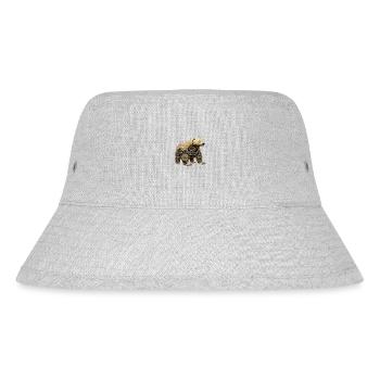 Ein grosser Eisbär im Steampunk - Look - Stanley/Stella recycelter Bucket Hat - Grau meliert - Vorne