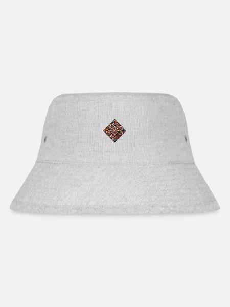 Farbenfroher Diamant, inspiriert von traditioneller russischer Kunst - Stanley/Stella recycelter Bucket Hat - Grau meliert