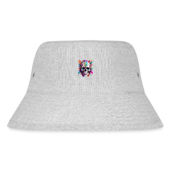 Skull - Stanley/Stella recycelter Bucket Hat - Grau meliert - Vorne