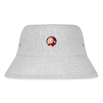 Knuffige Weihnachtsmann Katze kanns kaum erwarten - Stanley/Stella recycelter Bucket Hat - Grau meliert - Vorne