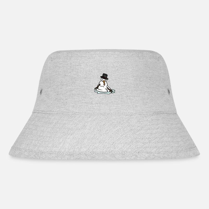 schmelzender Schneemann - Stanley/Stella recycelter Bucket Hat - Grau meliert