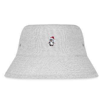 Christmas Penguin Santa Hat Winter Design - Stanley/Stella Recycled Bucket Hat - heather grey - Front