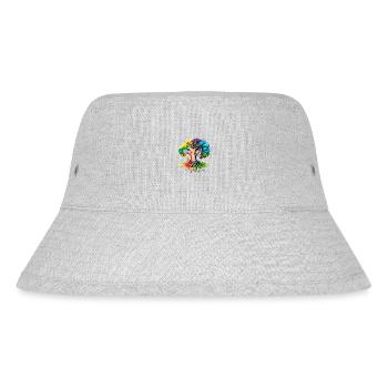 Baum des Lebens Lebensbaum Yoga Meditation - Stanley/Stella recycelter Bucket Hat - Grau meliert - Vorne