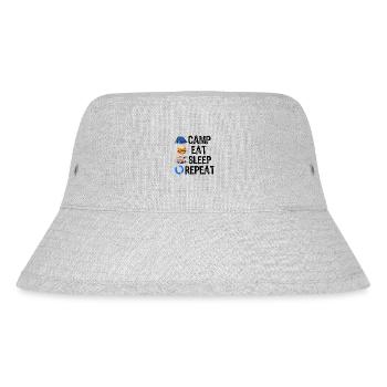 Camp Eat Sleep Repeat - Stanley/Stella recycelter Bucket Hat - Grau meliert - Vorne