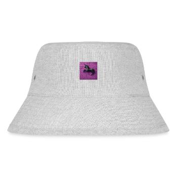 Black unicorn in front of purple wall - Stanley/Stella Recycled Bucket Hat - heather grey - Front