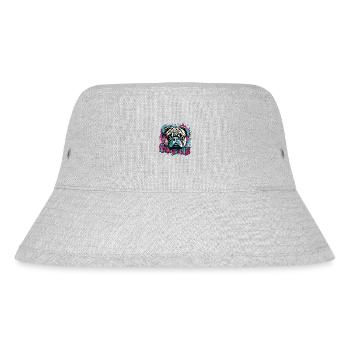 Dog Pug Graffiti Look - Stanley/Stella Recycled Bucket Hat - heather grey - Front