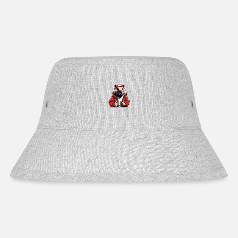 Castor cool avec veste rouge - Bob recyclé Stanley/Stella - gris chiné