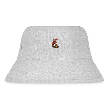 Weihnachtskatze - Stanley/Stella recycelter Bucket Hat - Grau meliert - Vorne