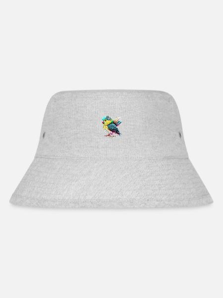 Budgie Bird Cockatiel Bird Owner - Stanley/Stella Recycled Bucket Hat - heather grey