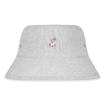 buntes Einhorn Fabeltier Mädchen süße Einhörner - Stanley/Stella recycelter Bucket Hat - Grau meliert - Vorne