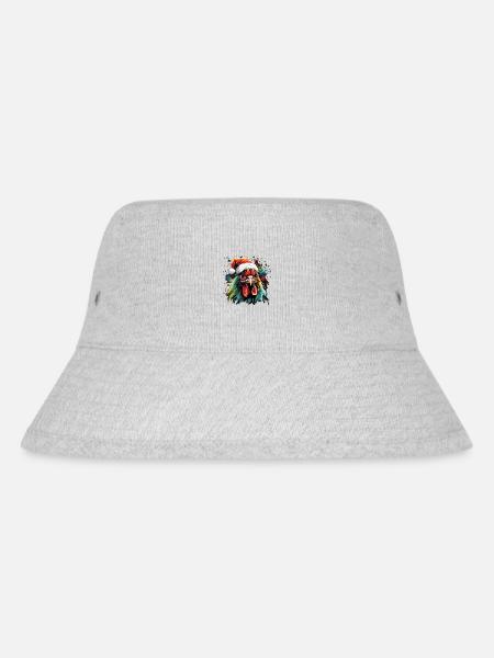 Bauern Design mit Hahn &Weihnachtsmütze - Stanley/Stella recycelter Bucket Hat - Grau meliert