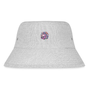 Rainbow Unicorn Beanie and Scarf Set - Be Yourself - Stanley/Stella Recycled Bucket Hat - heather grey - Front