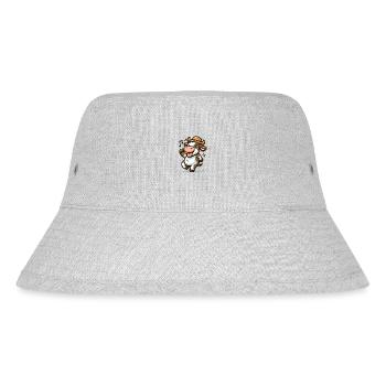 Glückliche tanzende Kuh mit Cowboyhut - Stanley/Stella recycelter Bucket Hat - Grau meliert - Vorne
