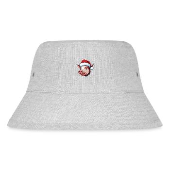 Pig Christmas Animal Head Sow - Stanley/Stella Recycled Bucket Hat - heather grey - Front