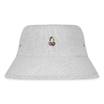 Headphones, Vocals, Musicians, Gamers, Singers, Listen to Music - Stanley/Stella Recycled Bucket Hat - heather grey - Front