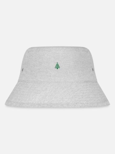 Grüner Weihnachtsbaum Christbaum oder Tannenbaum - Stanley/Stella recycelter Bucket Hat - Grau meliert