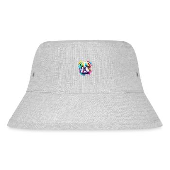 Bulldogge Hunde Hund Hundebesitzer Hundehalter - Stanley/Stella recycelter Bucket Hat - Grau meliert - Vorne