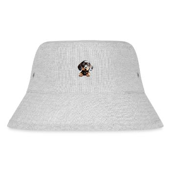 Dackelwelpe Hunde Dachshund Hundehalter Hund - Stanley/Stella recycelter Bucket Hat - Grau meliert - Vorne