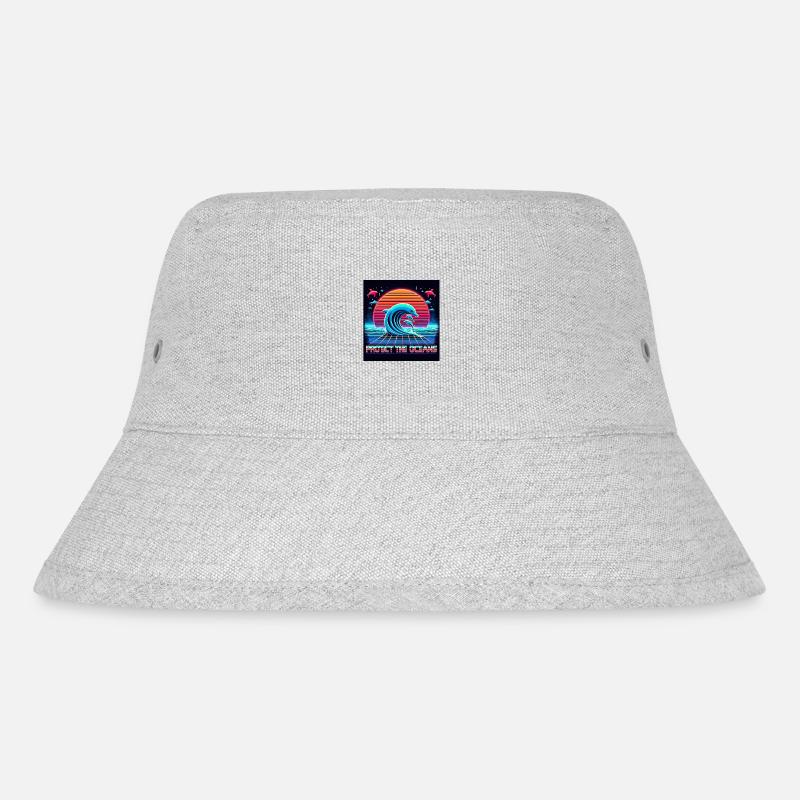Protect the oceans Retro - Stanley/Stella recycelter Bucket Hat - Grau meliert