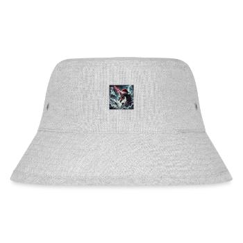 Weihnachts Einhorn - Stanley/Stella recycelter Bucket Hat - Grau meliert - Vorne