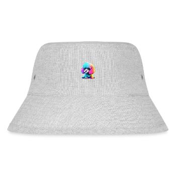 Pudel Hundeliebe Hundehalter Pudelwelpe Hundewelpe - Stanley/Stella recycelter Bucket Hat - Grau meliert - Vorne
