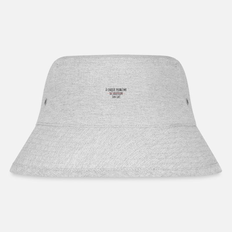 Für jedes Problem gibt es eine Lösung, seinen eigenen Kaffee - Stanley/Stella recycelter Bucket Hat - Grau meliert