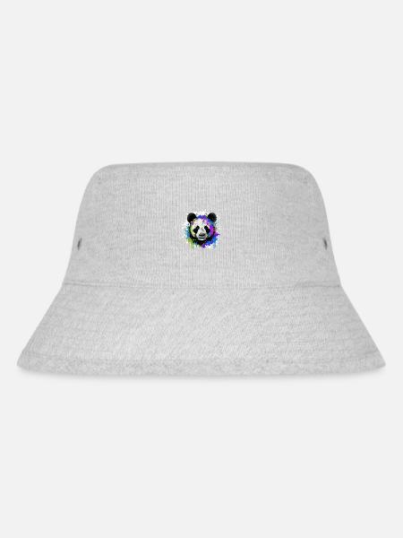 Panda Kopf Porträt Bunt - Stanley/Stella recycelter Bucket Hat - Grau meliert