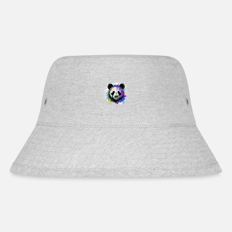 Panda Kopf Porträt Bunt - Stanley/Stella recycelter Bucket Hat - Grau meliert
