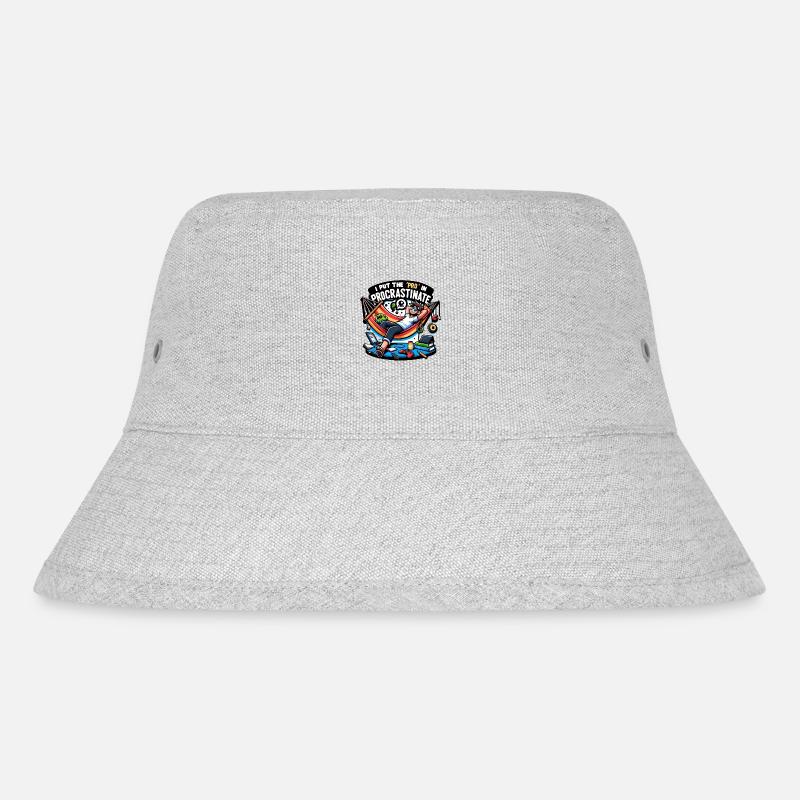 I put 'Pro' in Procrastinate - Stanley/Stella Recycled Bucket Hat - heather grey