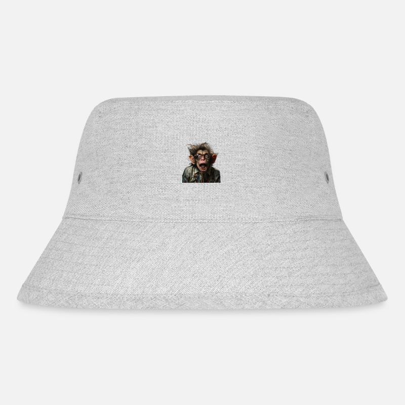 crazy professor monkey - Stanley/Stella recycelter Bucket Hat - Grau meliert
