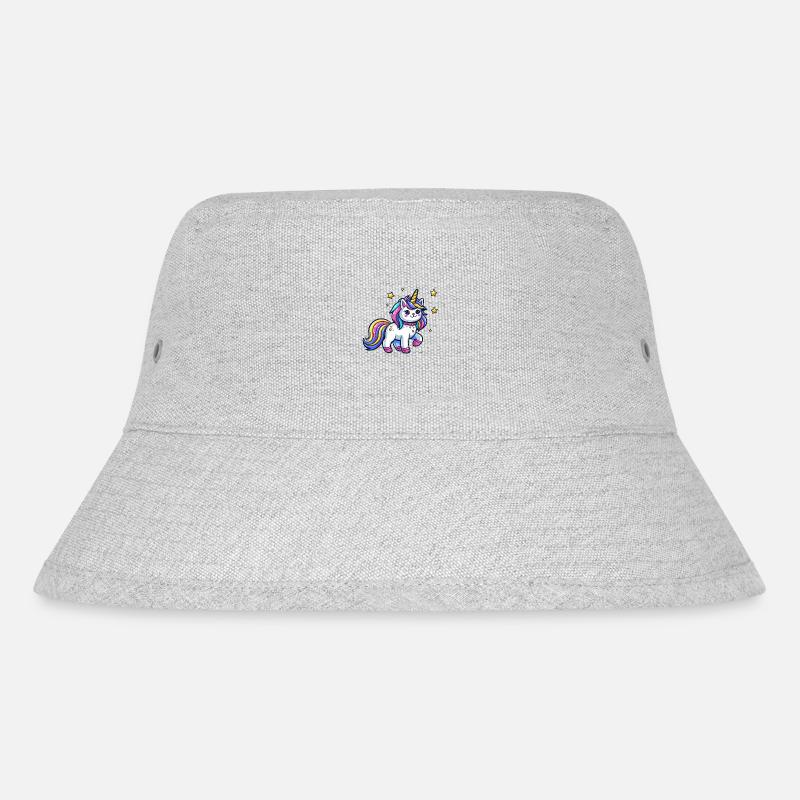 Einhorn-Katze - Stanley/Stella recycelter Bucket Hat - Grau meliert