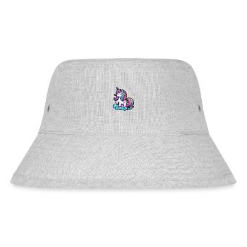 Cute Unicorn on a Cloud - Stanley/Stella Recycled Bucket Hat - heather grey - Front